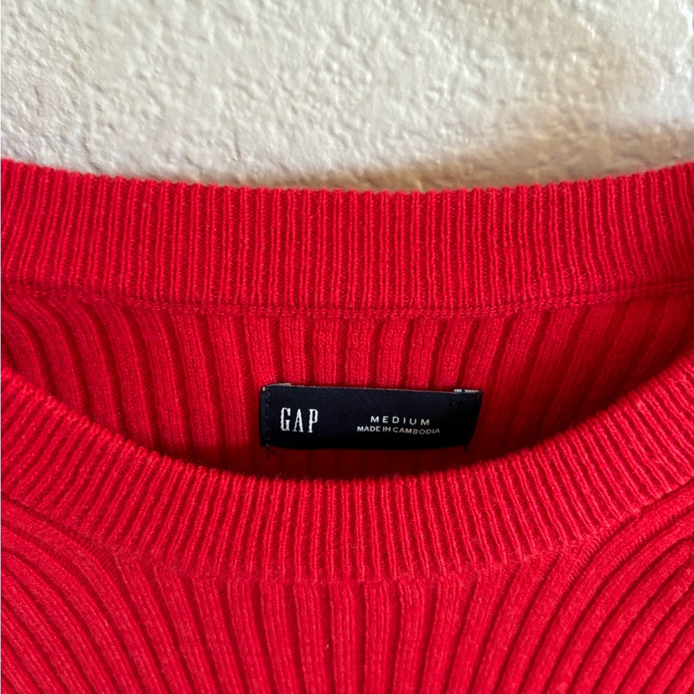 Gap Red Ribbed Sweater - Picture 2 of 4